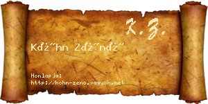 Kóhn Zénó névjegykártya